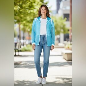 Nike, Blue Mesh Zip-Up Athletic Jacket, Dri-fit XS 🏃‍♀️‍➡️